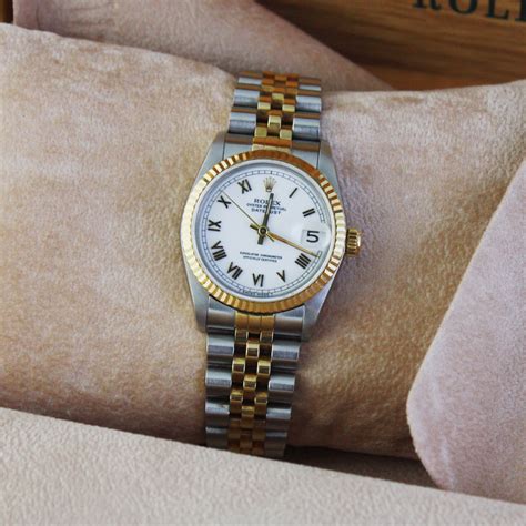 rolex acciaio e oro cinturino in pelle da donna prezzi|orologi per donna.